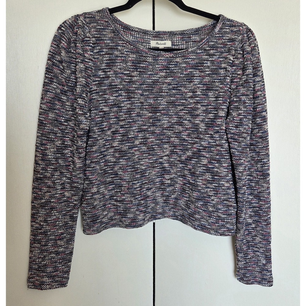 MADEWELL  Multi-colored Knit Cropped Sweater Size S Long Sleeve *EUC*